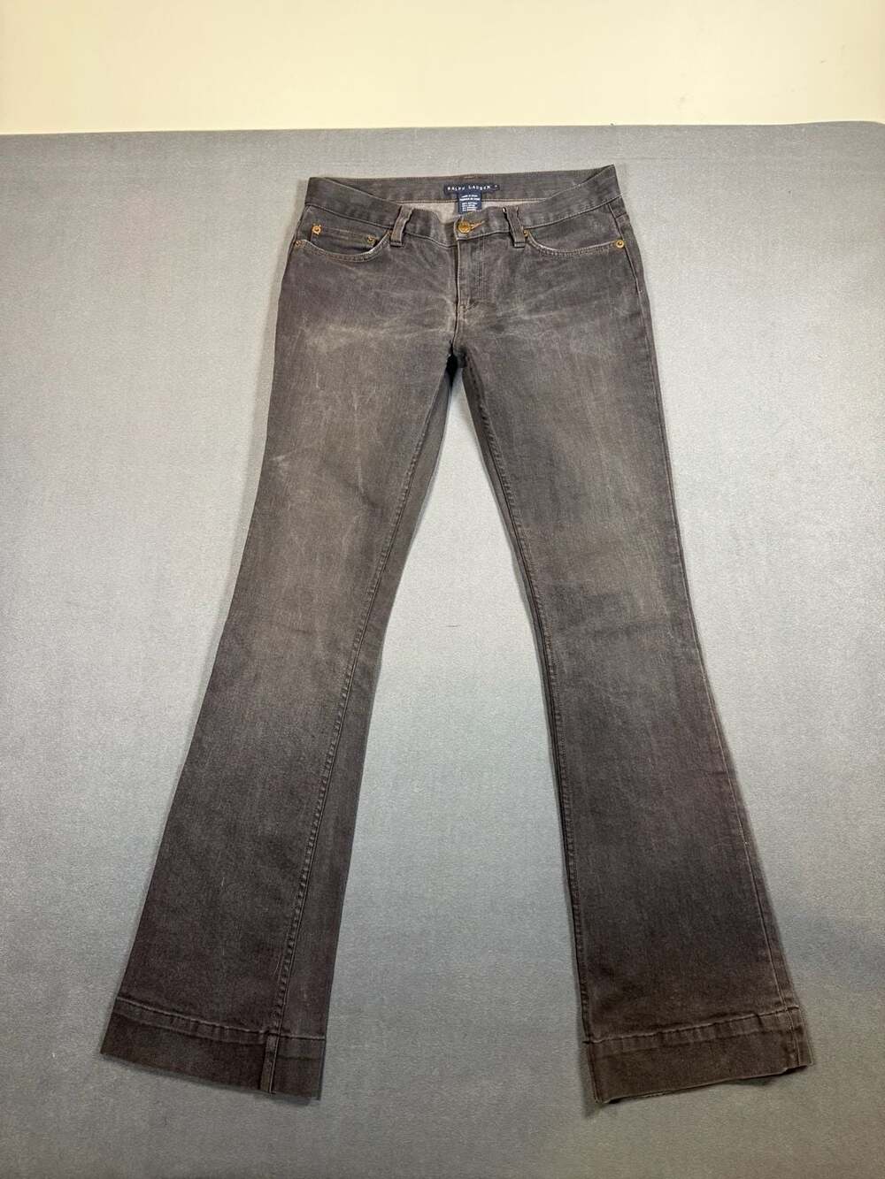 Ralph Lauren Jeans Women’s size 4 Gray Wash Bootcut Flare Y2K Low Rise Denim